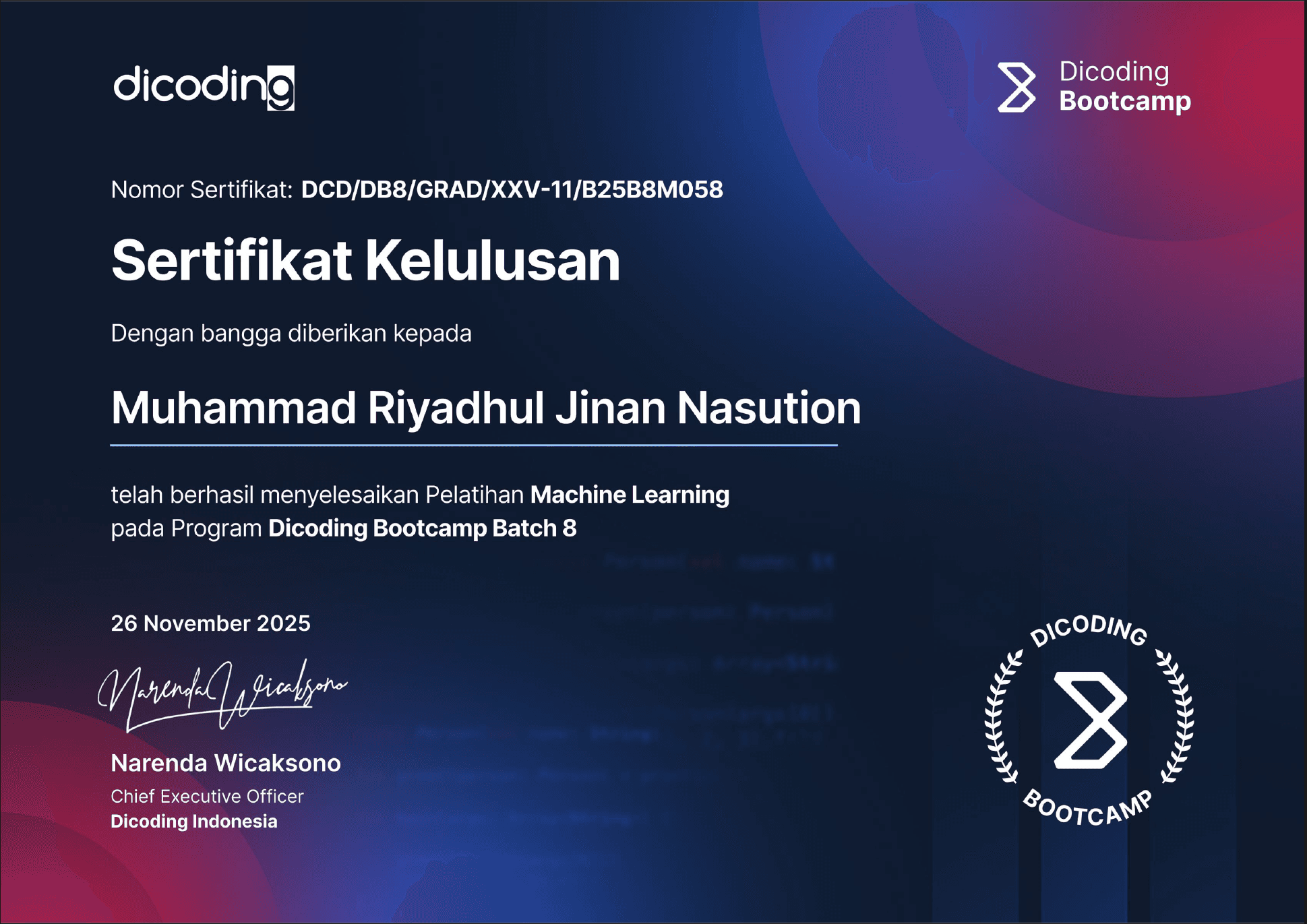 Dicoding Bootcamp - Machine Learning